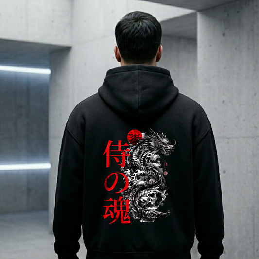 The Soul of Samurai Oversized Zipper Hoodie