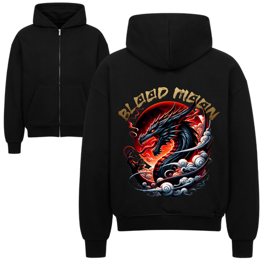 Blood Moon Oversized Zipper Hoodie
