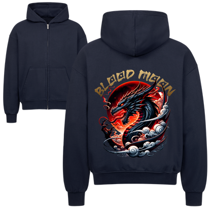 Blood Moon Oversized Zipper Hoodie