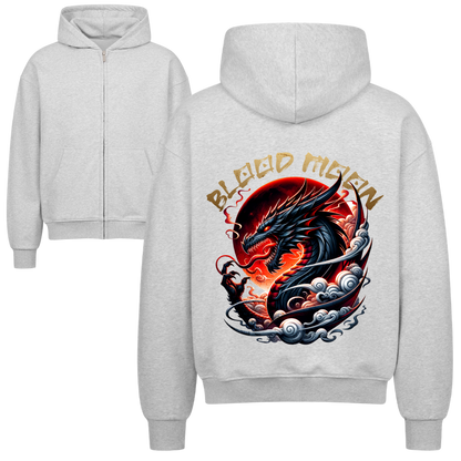 Blood Moon Oversized Zipper Hoodie