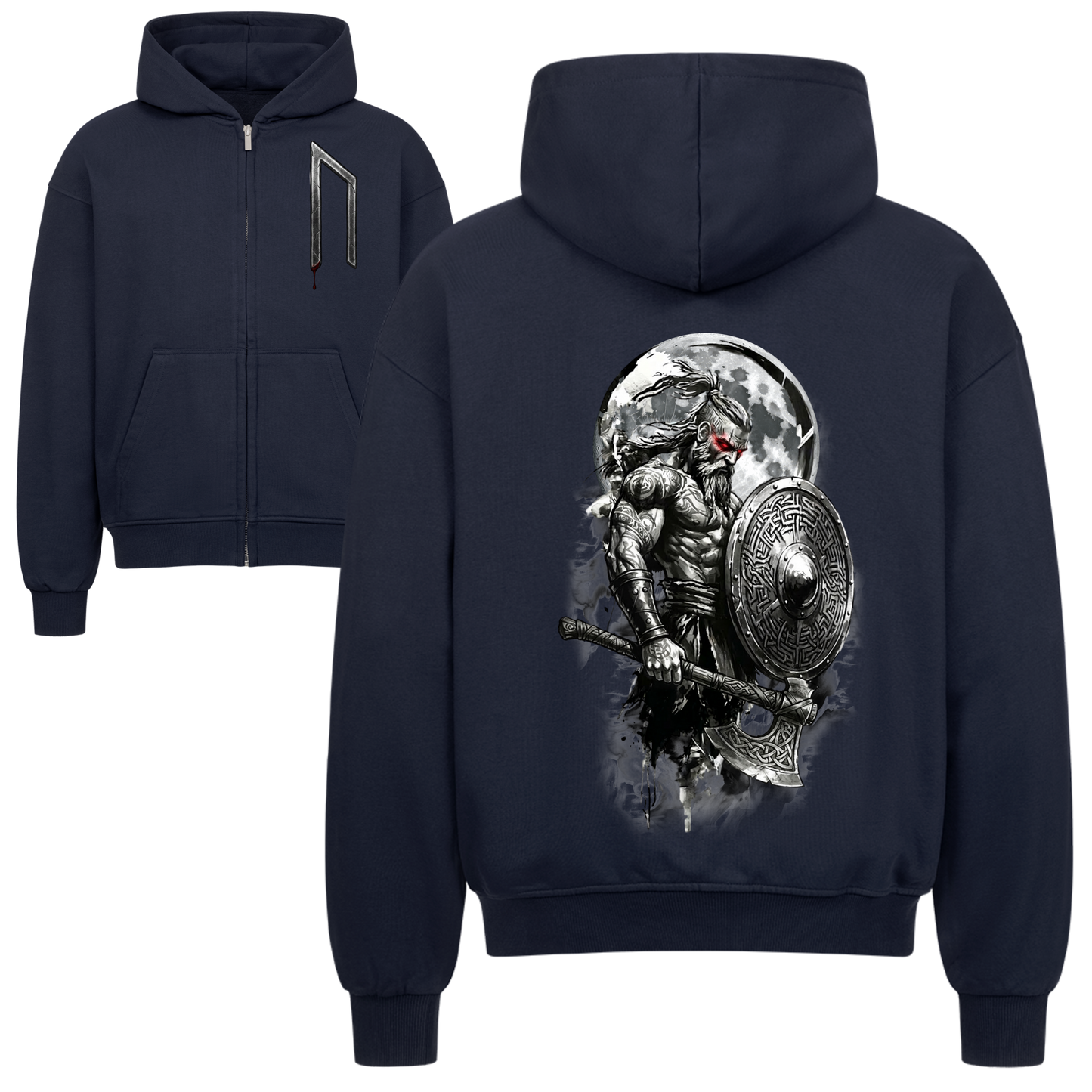 Huskarl Viking Oversized Zipper Hoodie