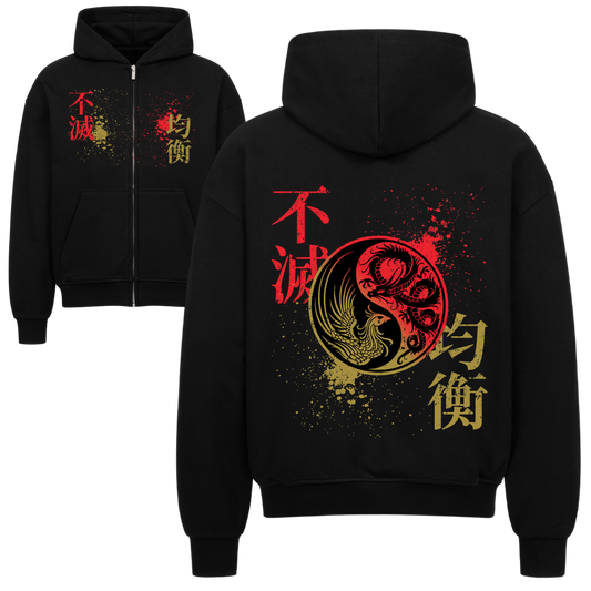 Immortal Balance Oversized Zipper Hoodie