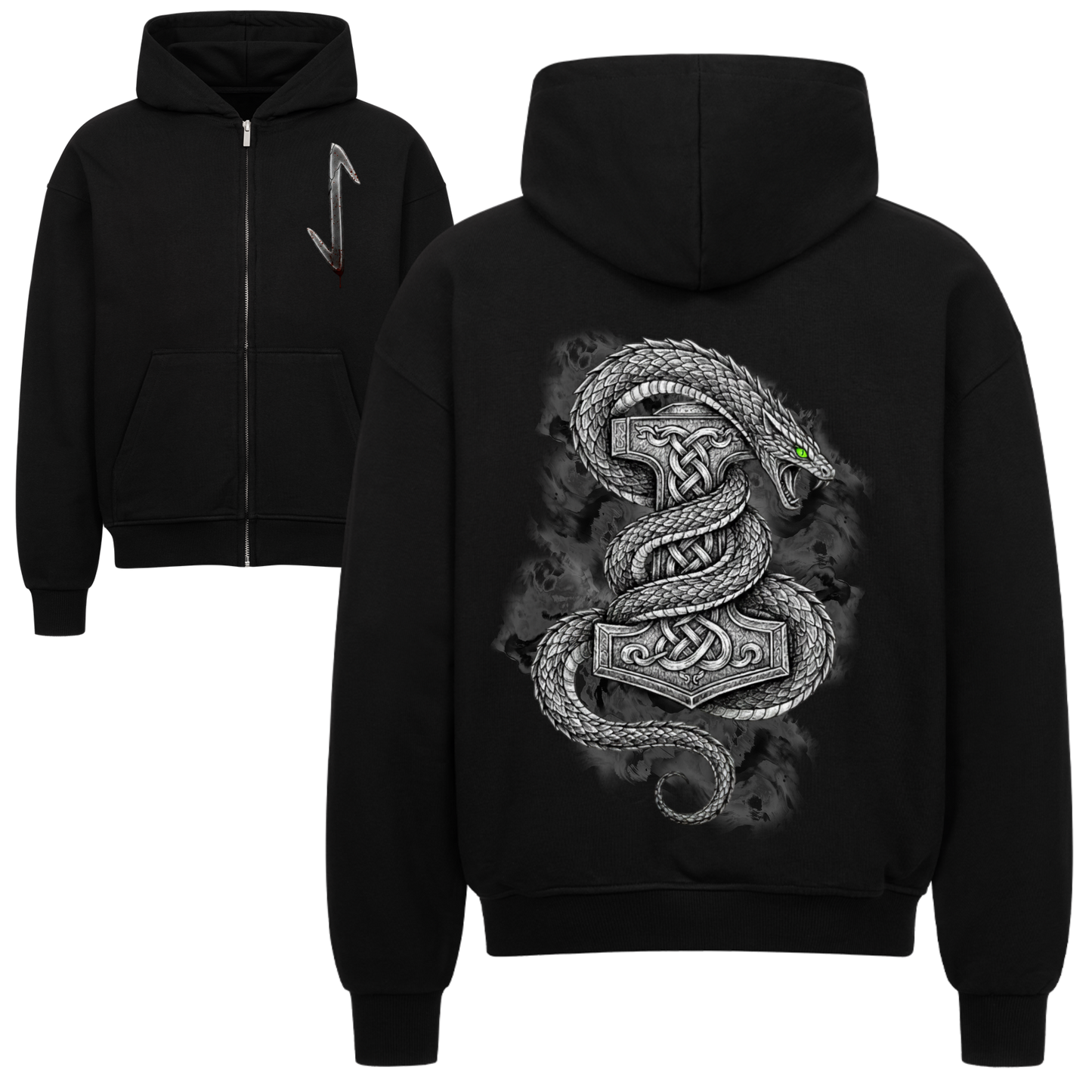 Jörmungandr Oversized Zipper Hoodie