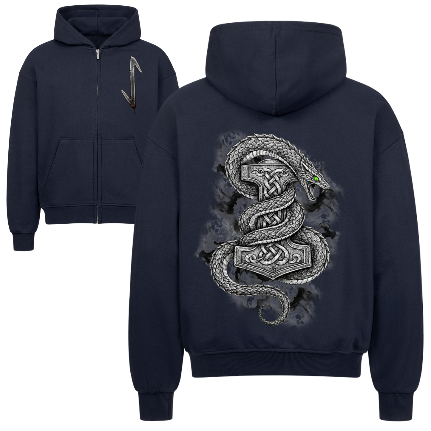 Jörmungandr Oversized Zipper Hoodie