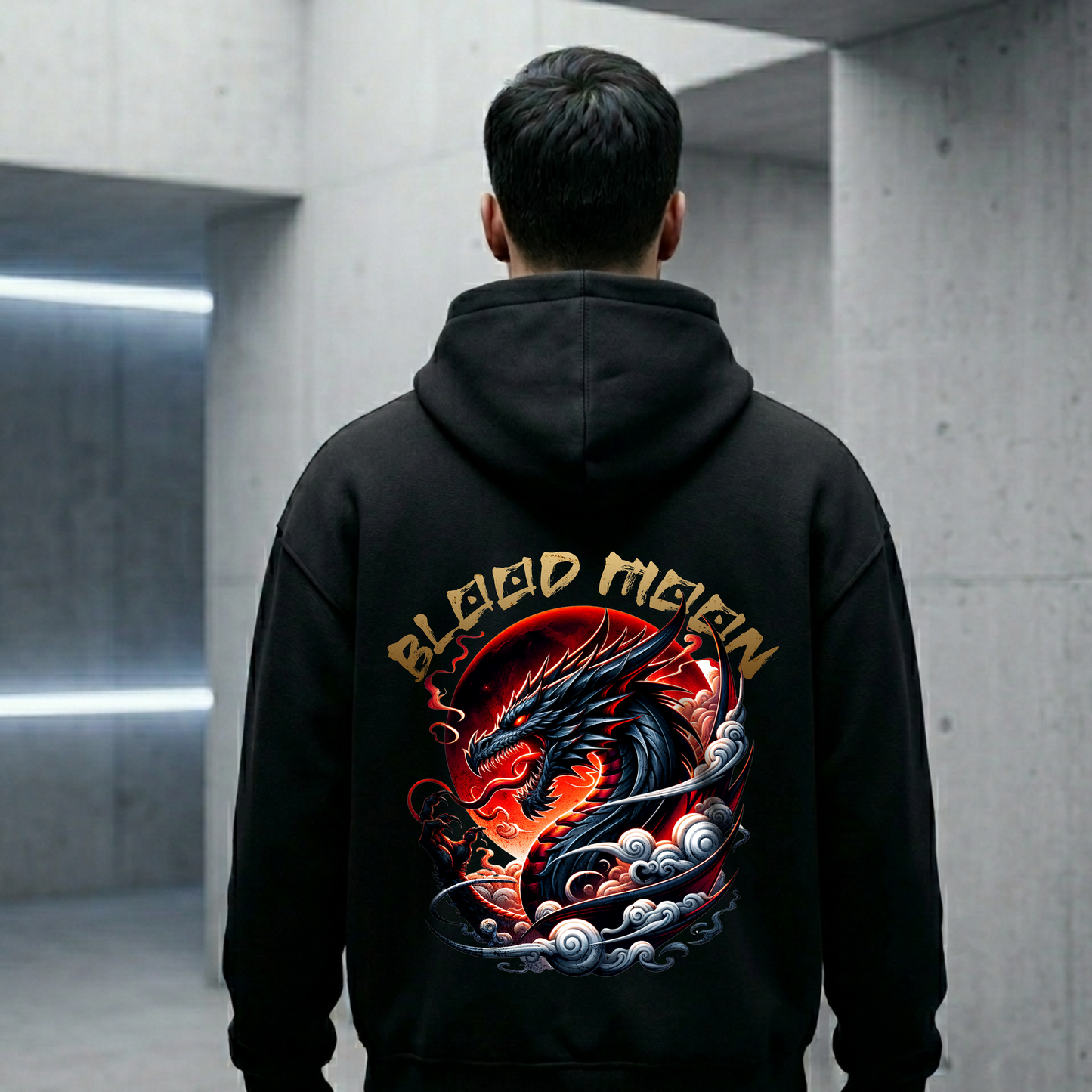 Blood Moon Oversized Zipper Hoodie