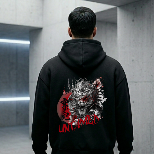 Untamed Dragon Oversized Zipper Hoodie