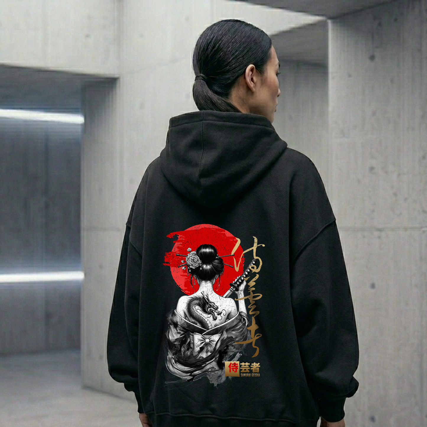 Samurai Geisha Oversized Zipper Hoodie