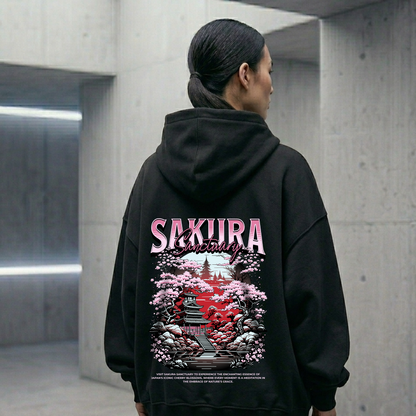 Sakura Sanctuary Oversized Zipper Hoodie