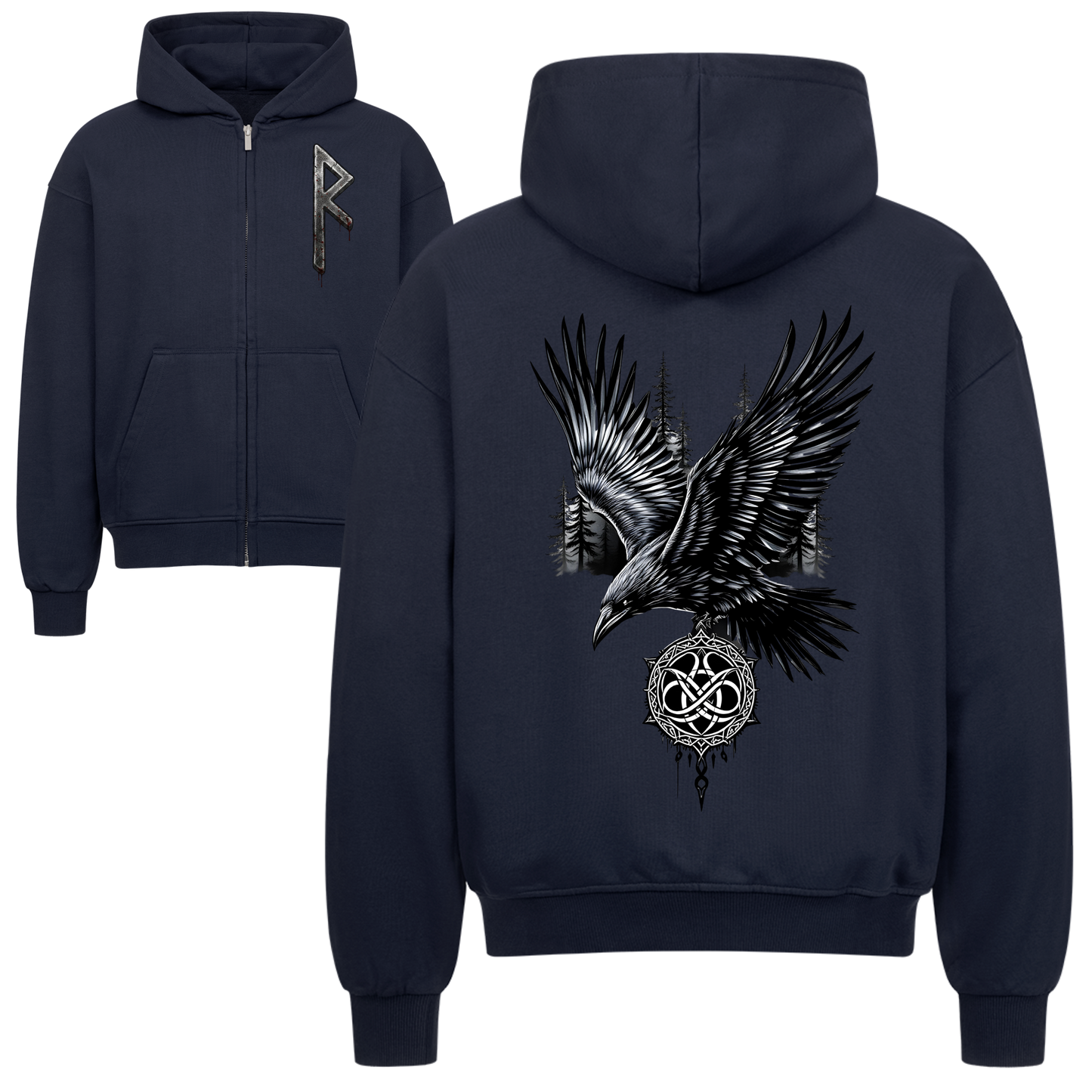 Odins Rabe Oversized Zipper Hoodie